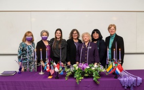 Zoom image: School of Nursing faculty at the Sigma Theta Tau Gamma Kappa Chapter 2021 induction. 