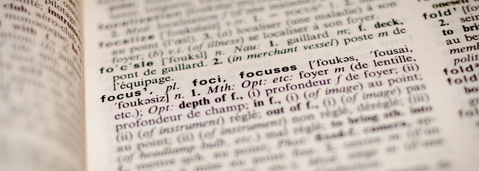 dictionary entry on focus. 
