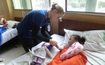 child patient with nurse. 
